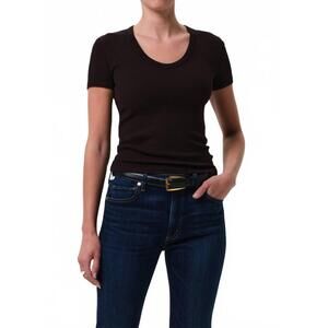 NEW CITIZENS OF HUMANITY maude u neck tee in chocolate